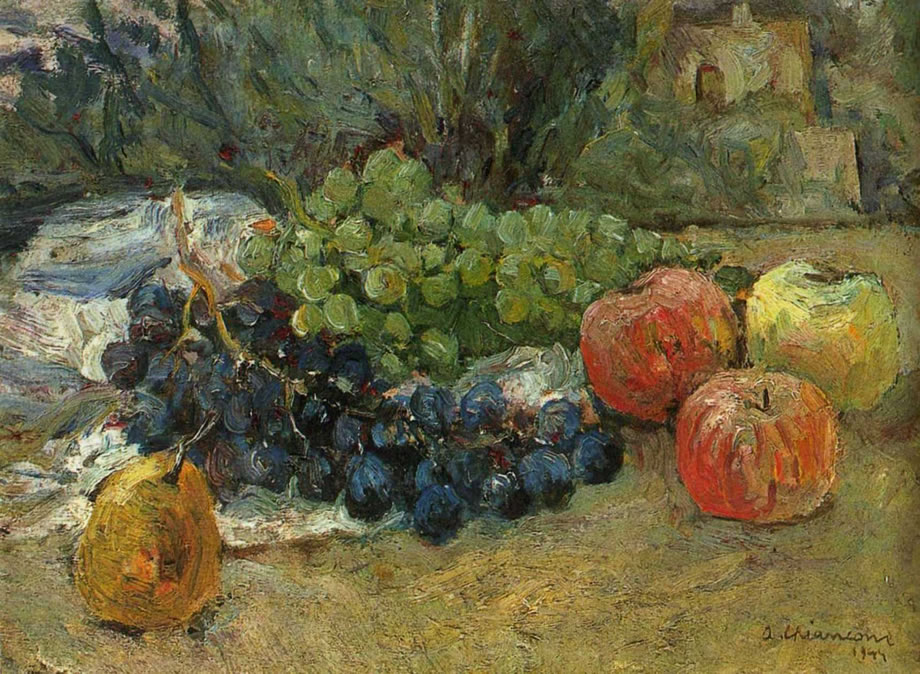Natura morta, 1944, olio su cartone cm 22x29,5, Milano, collezione privata